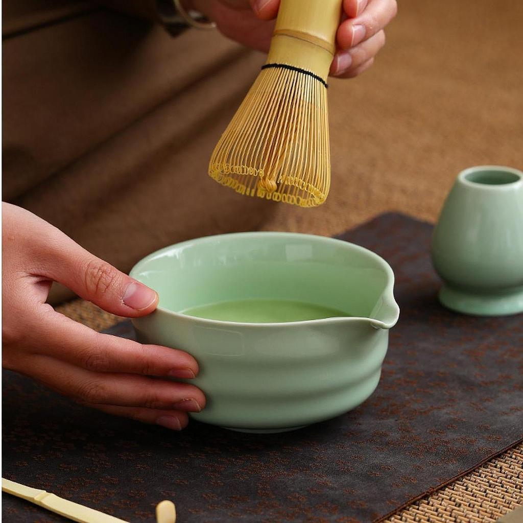 4pcs/set NEW High-end Japanese Ceramic Matcha Gift Box Matcha Tea Set With Whisk And Bowl Sumptuous Grinder Brush Tea Tools Hold