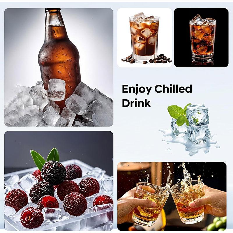 2er-Pack Quadratische Große Eiswürfelform Silikon-Eiswürfelbehälter mit Deckel Einfach zu lösende Eiswürfelform für Whiskey Cocktails Gefrierschrank