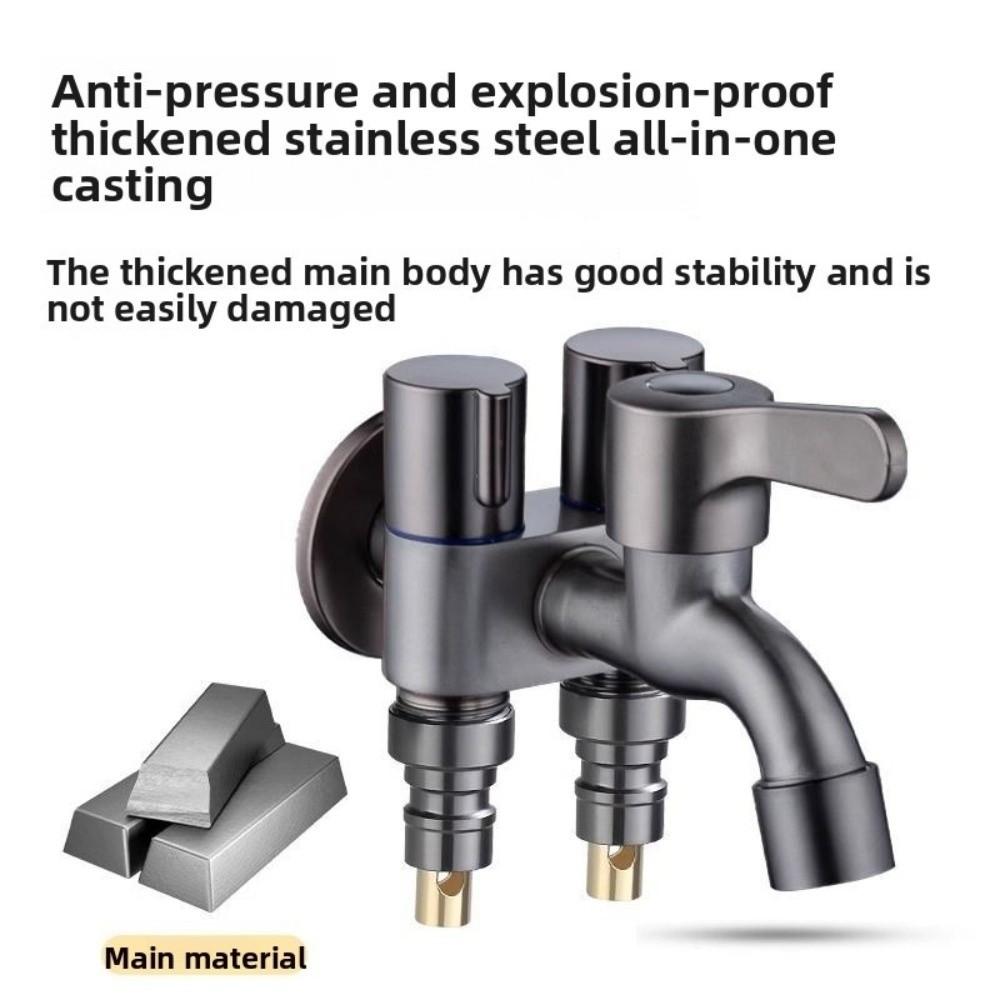 Multifunction Three Tap Faucet Dual Control Easy To Install Three Way Water Tap Double Outlet Flushing Spray Angle Valve