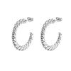18K Gold Multi-Strand Twisted Titanium Steel C-Shaped Earrings for Women