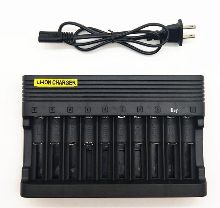 10-Slot Smart Charger 4.2V 6A for 18650 & 16340 Lithium Batteries