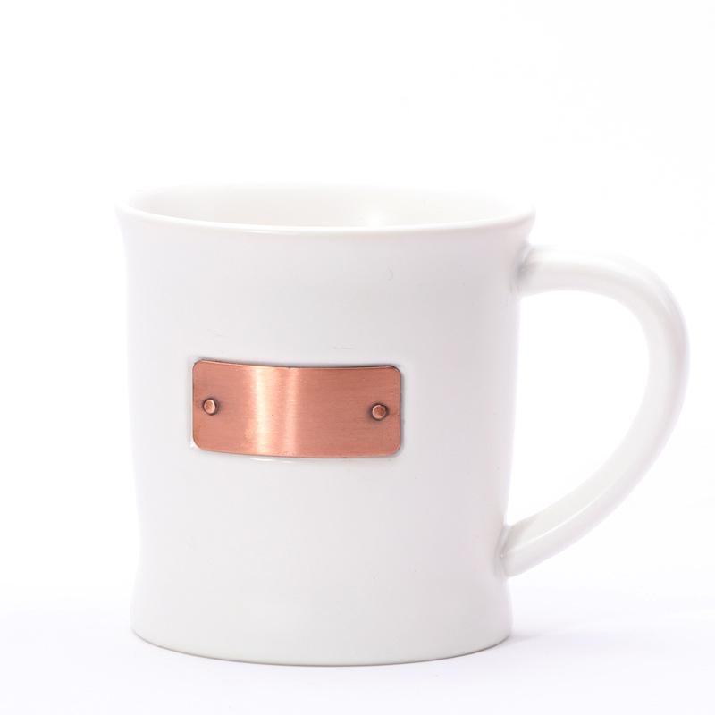 Keramický hrnek s měděnou intarzií Kancelářský hrnek na vodu Hrnek na kávu Festivalové dárky