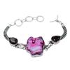 Pink Agate Black Onyx Gemstone Handmade Bracelet Jewelry BR 101