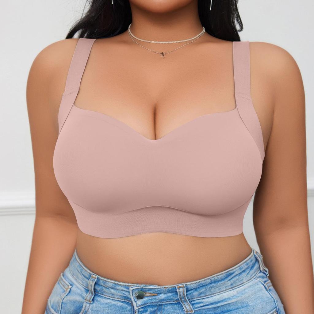 Plus Size Women's Seamless Breathable Push-Up Sports Bra with Supportive Beautiful Back Design