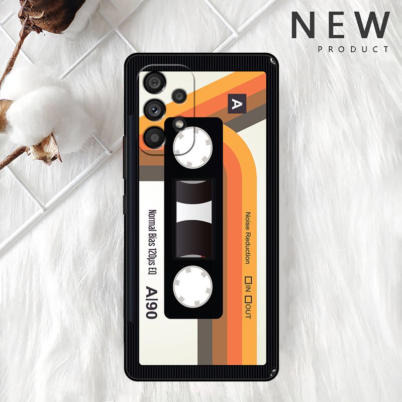 Mixtape Vintage Magnetic Tape Cassette Audio Case For Samsung Galaxy A54 A52 A14 5G A53 A12 A13 A71 A23 A34 A33 A21s Phone Cover