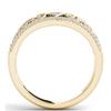 A gorgeous plated piece KC The golden copper ring is inlaid with sparkling synthetic zirconia, making it a perfect choice for women's wedding rings