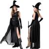 Black Ghost Bride Tulle Witch Dress, Elegant Ghost Halloween Parade Performance Costume