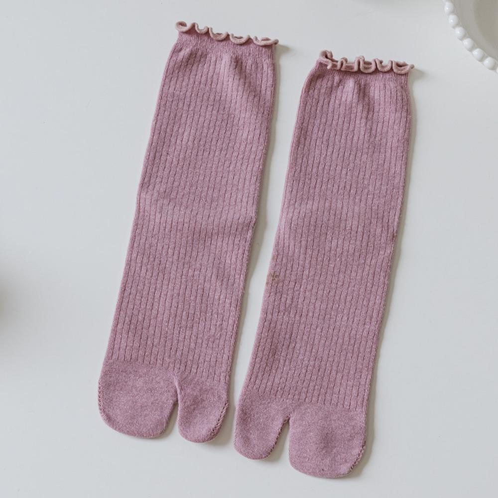 Comfortable Split Toe Socks Solid Color Two-Toed Socks Japanese Harajuku Tabi Sox  Summer
