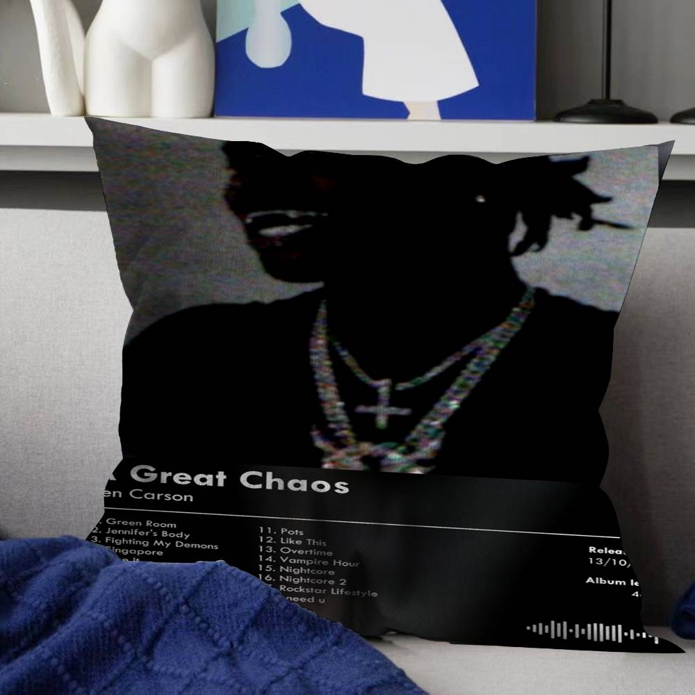 Pop Singer Ken Carson A Great Chaos Personalized Pillow Cover Kids Bedroom Wild Party Decor Pillowcase Kid Birthday Shower Gift