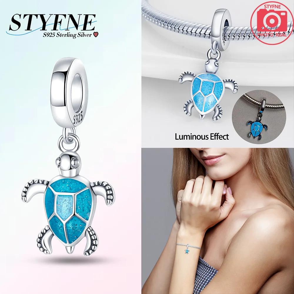 Blauer Delfin Seepferdchen Schildkröte Bunter Muschel Anhänger Authentische Kupferperle Kompatibel mit Armbändern Damen Valentinstag Feiner Geschenkschmuck