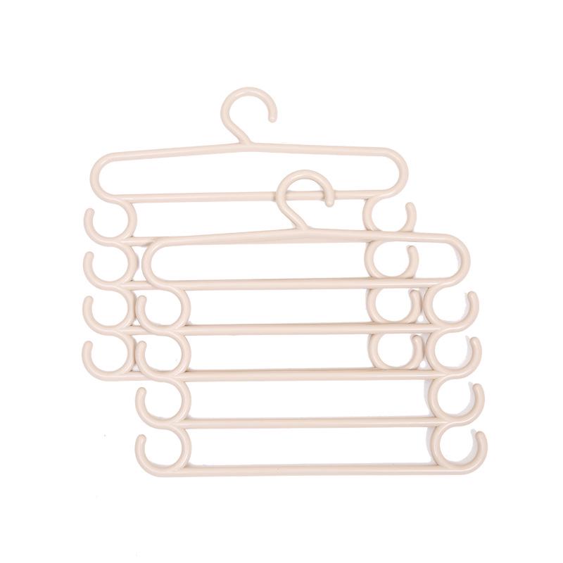 Multilayer Pants & Clothes Hanger Rack with Clips | Space-Saving Wardrobe Organizer розовый