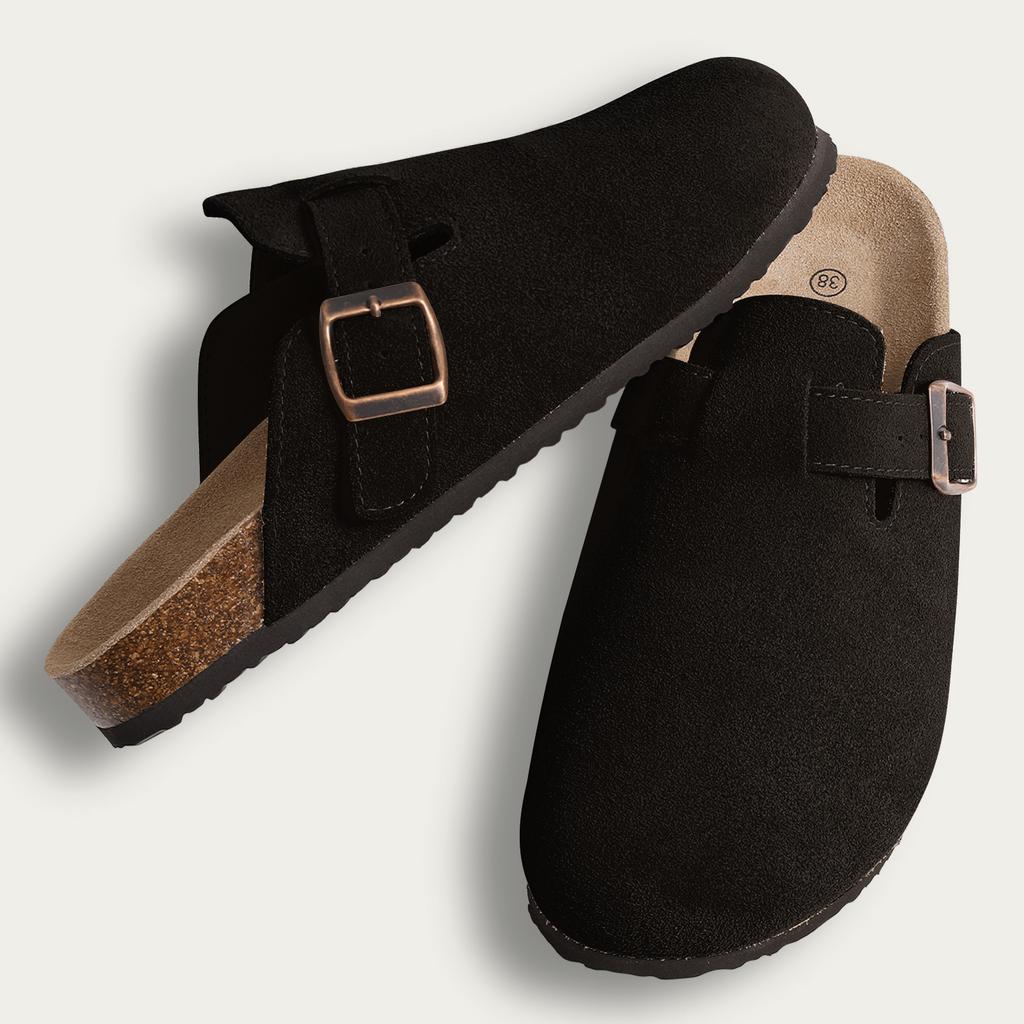 Fashion Litfun New Women Clogs For Women Fashion Cork Suede Mules Slipper Classic Cork Antislip For Outdoor Slippers With Arch Support