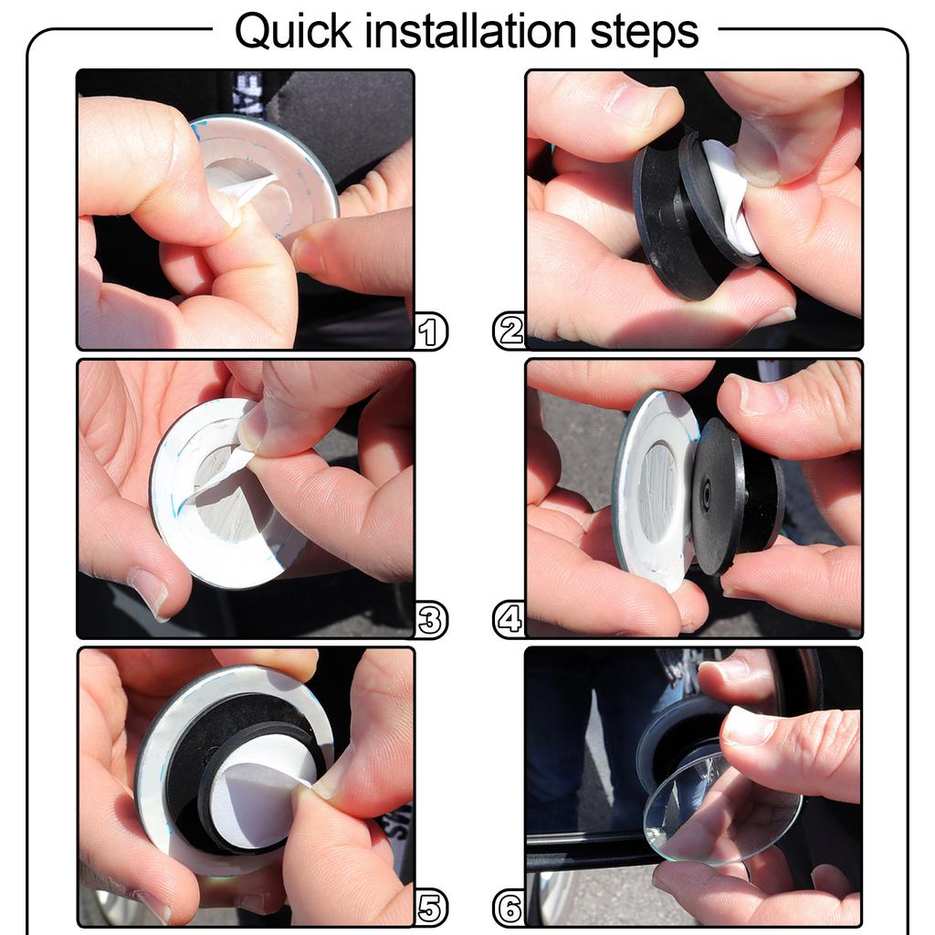 2 Stück Auto Toter Winkel Spiegel Rückspiegel 360 Einstellbarer Winkel Weitwinkelspiegel Konvex Toter Winkel Spiegel Seite Rückspiegel Klein Rund Glas Styling