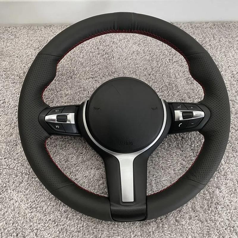 Steering Wheel Cover Black Faux Leather For BMW (M Sport) 2 Series F22 F23 F45 F46 X4 F26 X5 F15 X6 F16 2014- Accessories