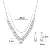 Fashion Bridal Jewelry Necklace Earrings Set Bright Rhinestone Clavicle Necklace Ladies Jewelry