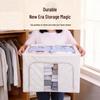 Tianshan Cotton Linen Patterned Fabric Storage Box with Transparent Window for Quilts and Clothes