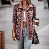 Flip Collar Cardigan Long Sleeved Leopard Printed Coat Women's Button Up High Street Fashion Autumn Jacket