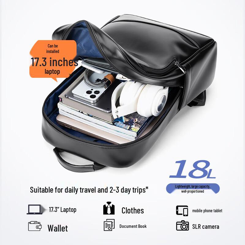 POLO Men's Business Travel 17.3-inch Laptop Backpack