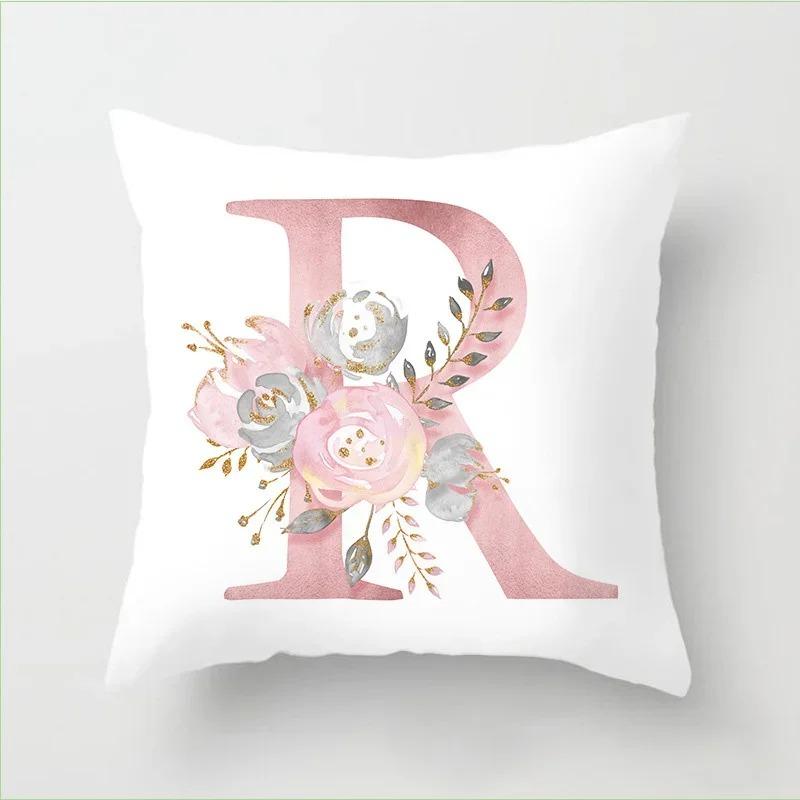 Pink Letter Printed Pillow Cover Pillow Cover Sofa Cushion Decorative Pillow Cover