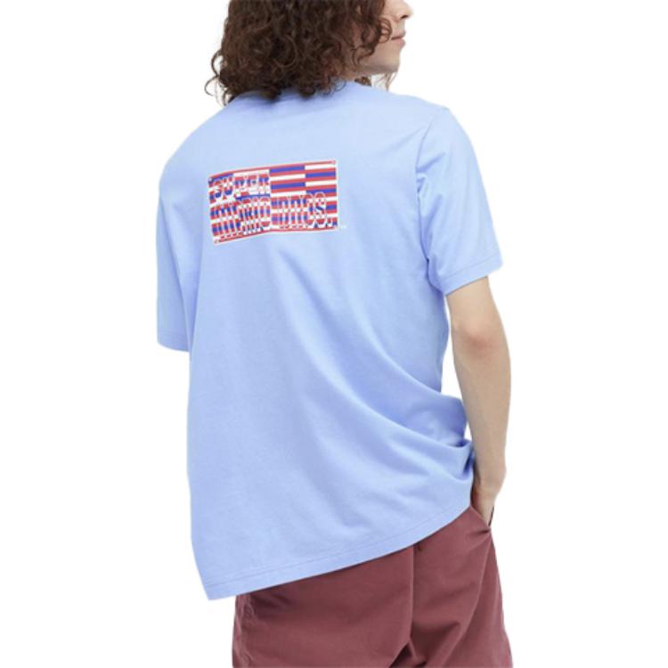 Uniqlo × Kashiwa Sato Printed Crew Neck Pullover T-Shirt Men Tops Light-Blue 438583-60