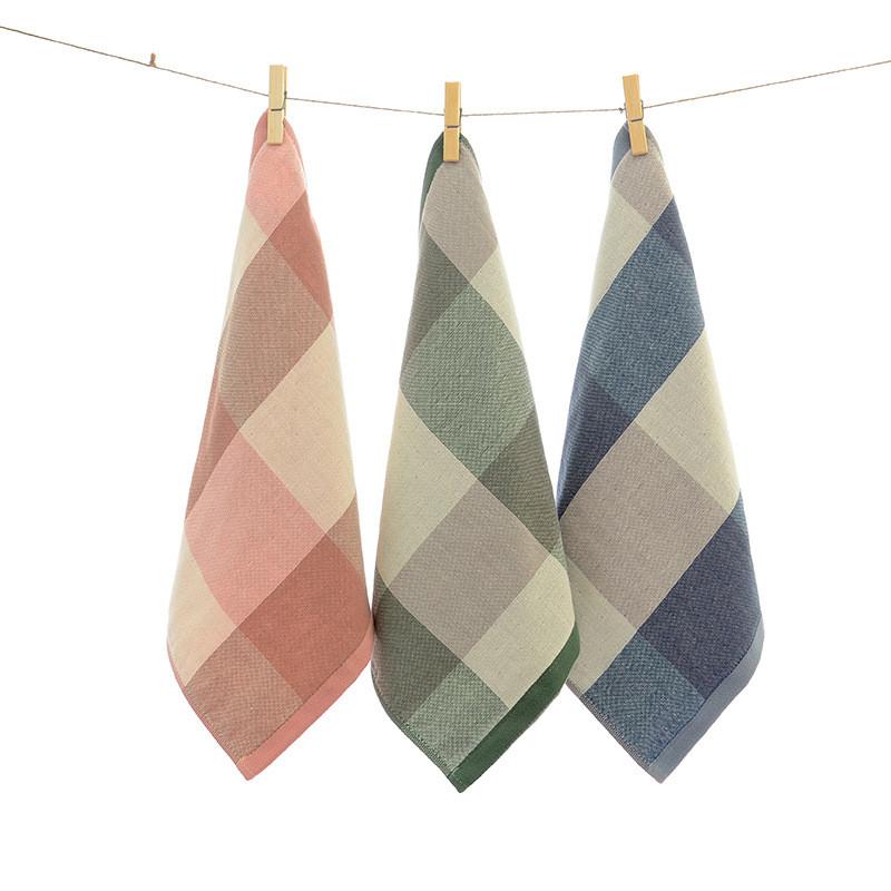 1Pc 34x34cm Square 100% Cotton Gauze Classical Plaid Water Absorbent Home Bathroom Adult Face Towel