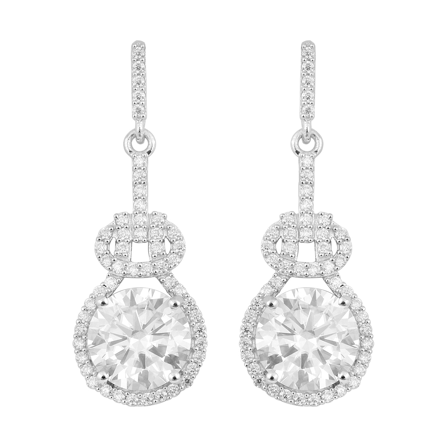 Moissanite Bow Drop Earrings - 925 Sterling Silver