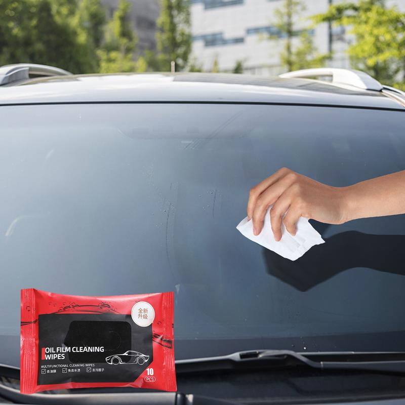 1 Bag Car Glass Oil Film Removal Wipes Cleaning Wipes Windshield Glass Cleaner Wipes Compact Portable Dusting Wipes for Cars