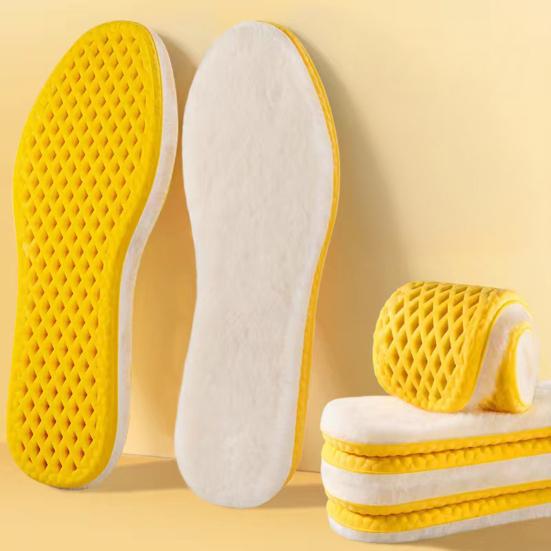 1 Pair Winter Shoe Insoles Moisture Absorbing Breathable Cushioned Memory Foam Insoles High Rebound Anti-Fatigue Thermal Insoles for Cold Weather