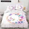 Butterfly Duvet Cover King Queen Colorful Flying Animal Bedding Set for Teens Adults Beautiful Flowers Polyester Quilt Cover