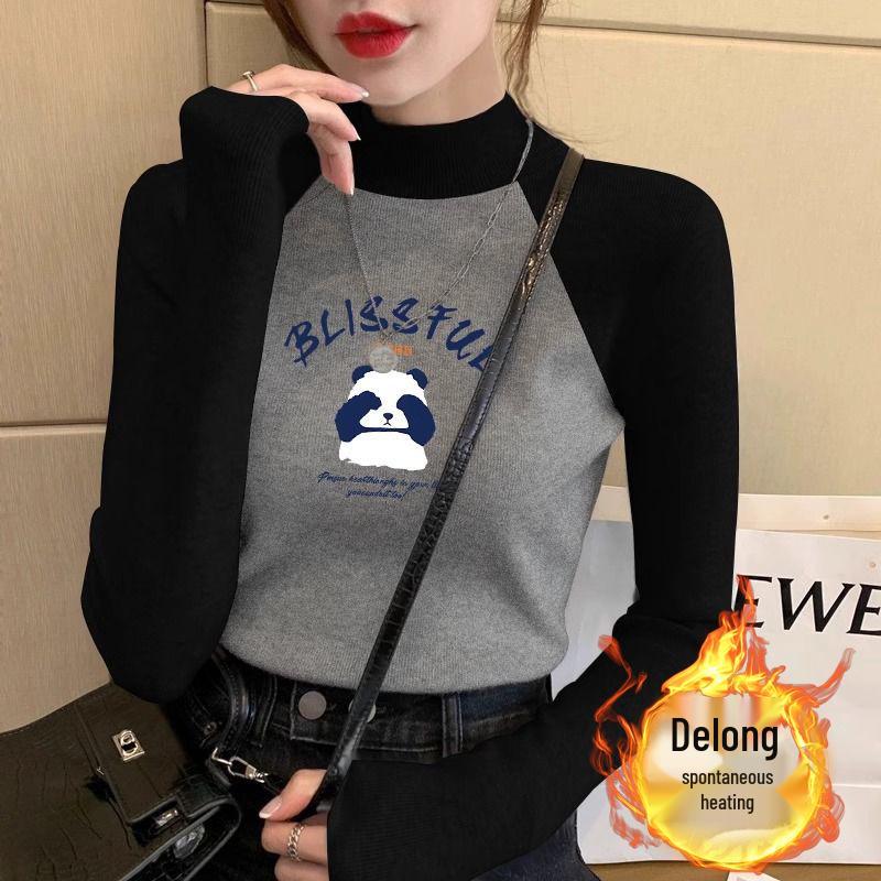 

Women s Velvet Color Block Raglan Long Sleeve Slimming Turtleneck M (90-105 lbs)