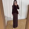  cross-border European and American autumn new retro temperament suede pullover top waist one-step skirt women's clothing