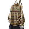 Women's Retro Style Printed Knit Sweater with Half-High Neck