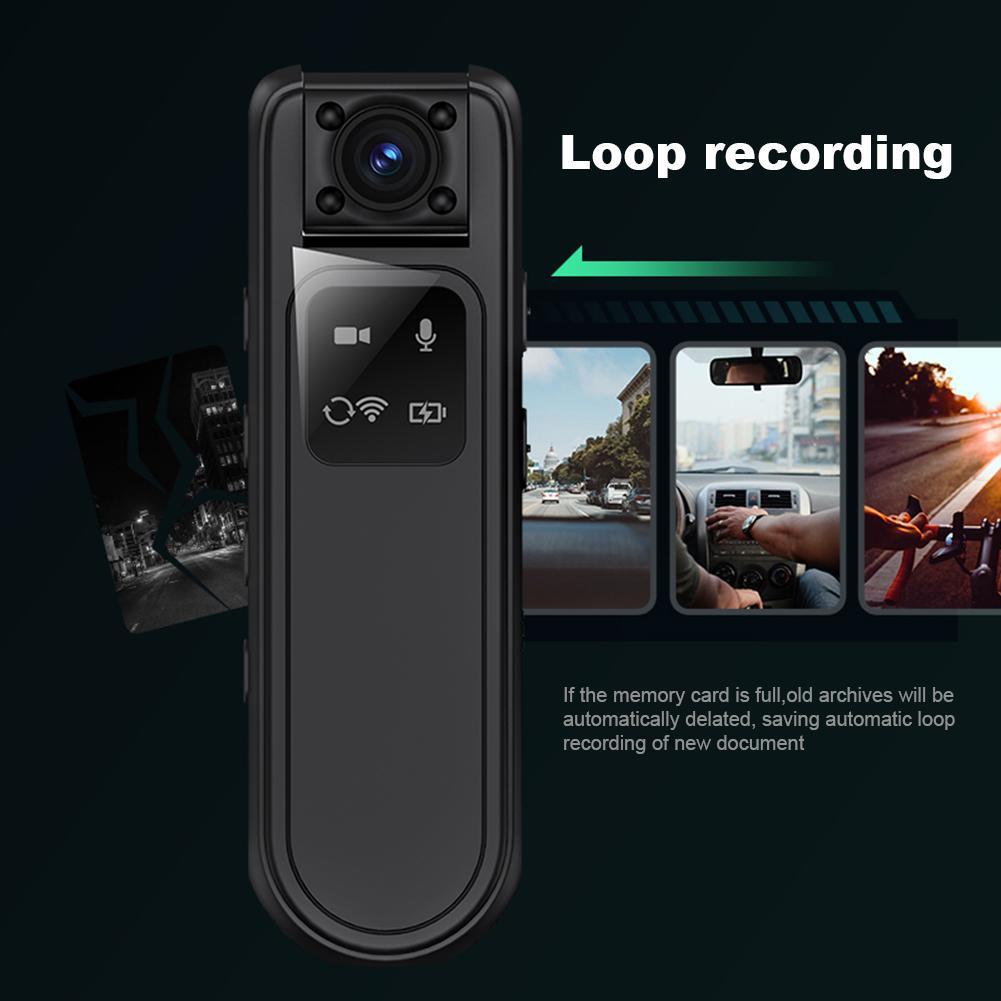 HD 2K Mini Camera Wearable WiFi Portable Small Digital Video Recorder with 180 Rotatable Lens for Security Guard Law Enforcement