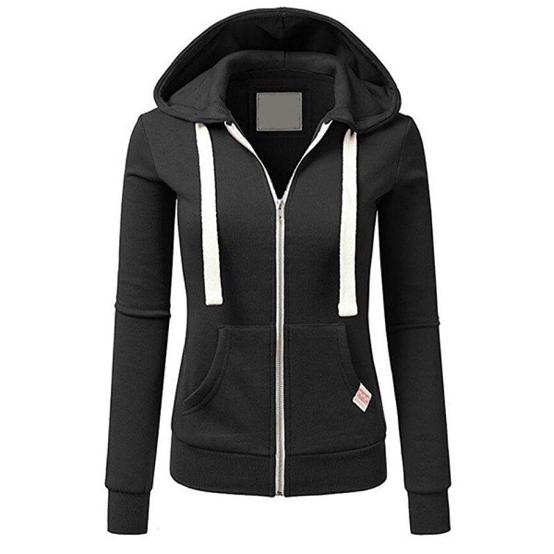 Women's Personalized Casual Sports Zipper Hooded Cardigan