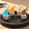 Creative Shelf Ornaments 3D Printed Spilling Coffee Mug Figurine, Splash Cup Sculpture, Modern Bar Decorations Tabletop Decor for Home Office Desktop,