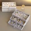 Velvet Jewelry Organizer With 3 Drawers Stackable Display Storage Earrings Necklace Bracelets Box