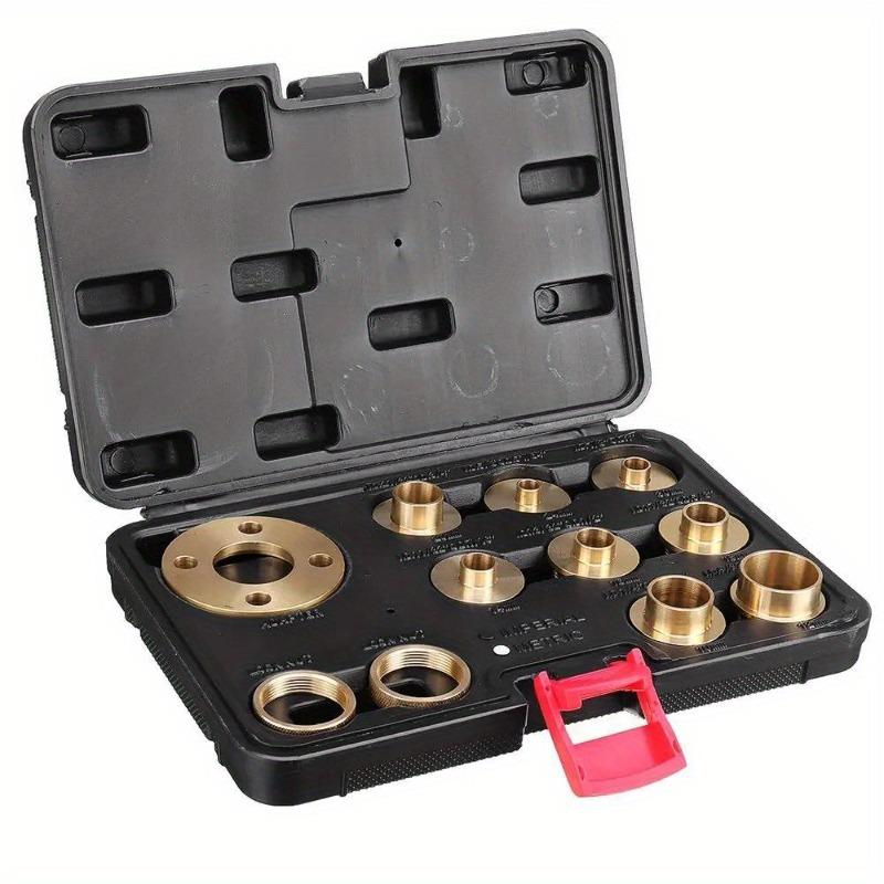 Allsome 11 Pcs Woodworking Router Bushing Guide 10-30mm Copper Premium Router Guide Bush.