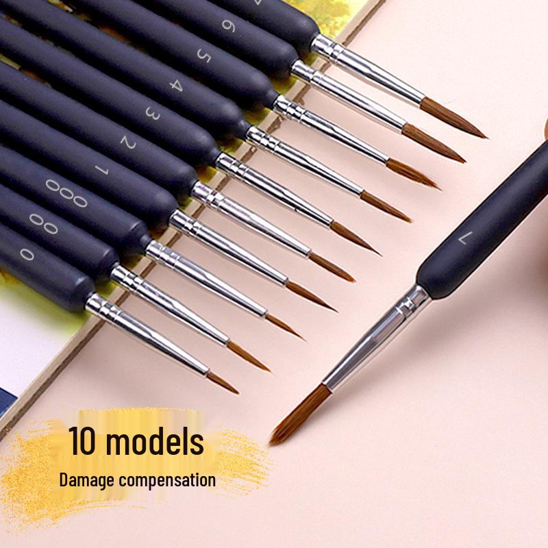 Wolf Hair Liner Brush for Fine Art Outlining and Edge Detailing in Oil Painting.