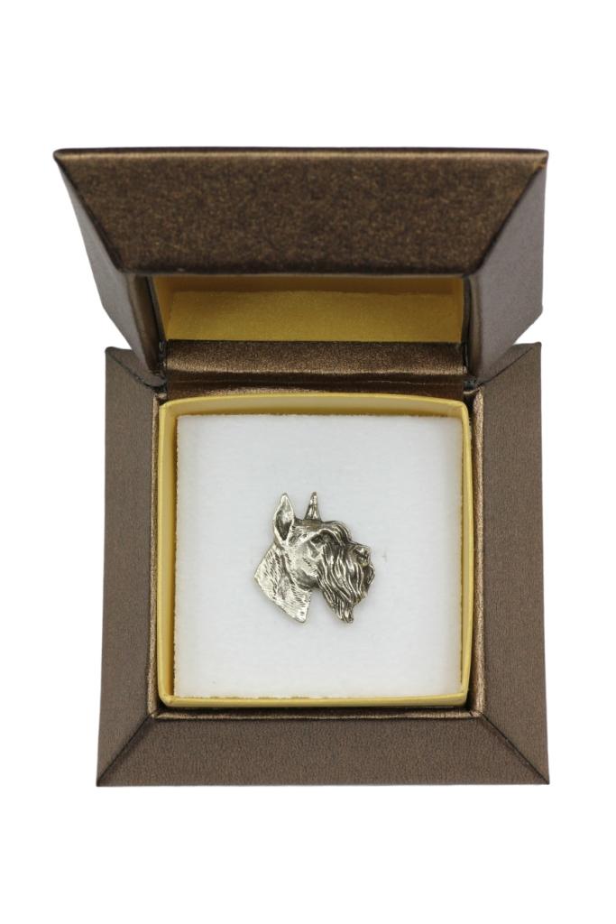 Schnauzer II - Dog brooch in a gift box, elegant pin, lapel pin for Art-Dog brand jacket