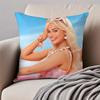 MMargot Robbie Cushion Cover Pillowcase Antidustmite Invisible Zipper Short Plush Sofa Cushion