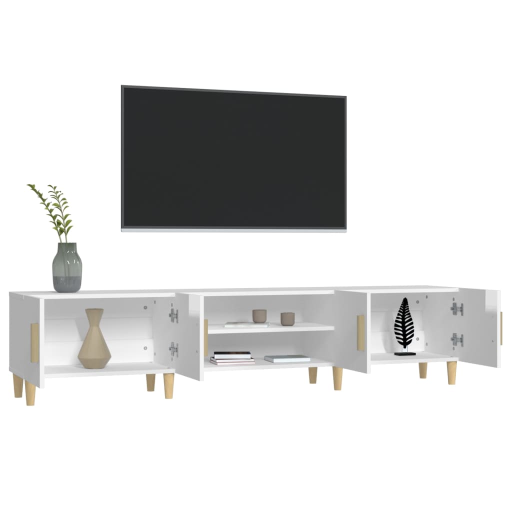 Glossy White TV Cabinet 180 x 31.5 x 40 cm Engineered Wood