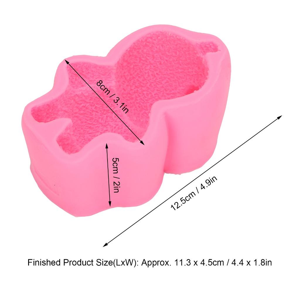 Silicone Material Sleeping Bear Silicone Mould 3D Cute Bear Cake Decor Mould Pink Fondant Clay Making Mould Ice Cream Moulding