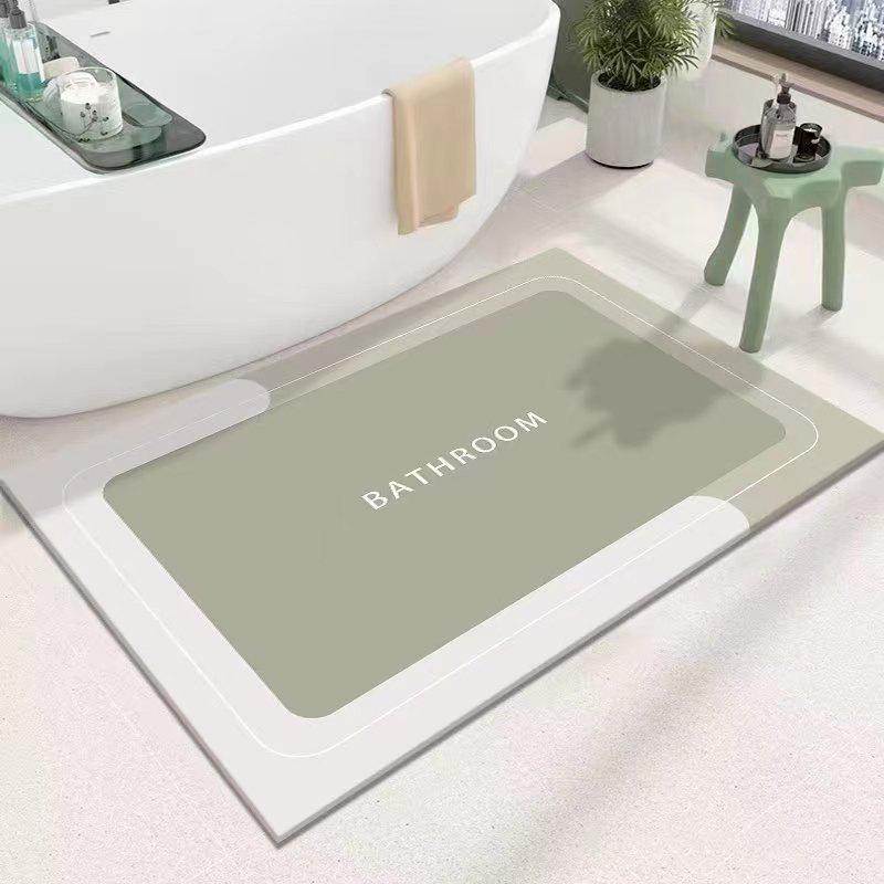 Cross Simple Anti-Slip Bathroom Floor Mat: Water-Absorbent, Wear-Resistant, Dirt-Resistant, and Easy To Clean.