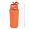 1L Stainless Steel Vacuum Insulated Water Bottle With Handle Straw Lid Outdoor Sports Travel