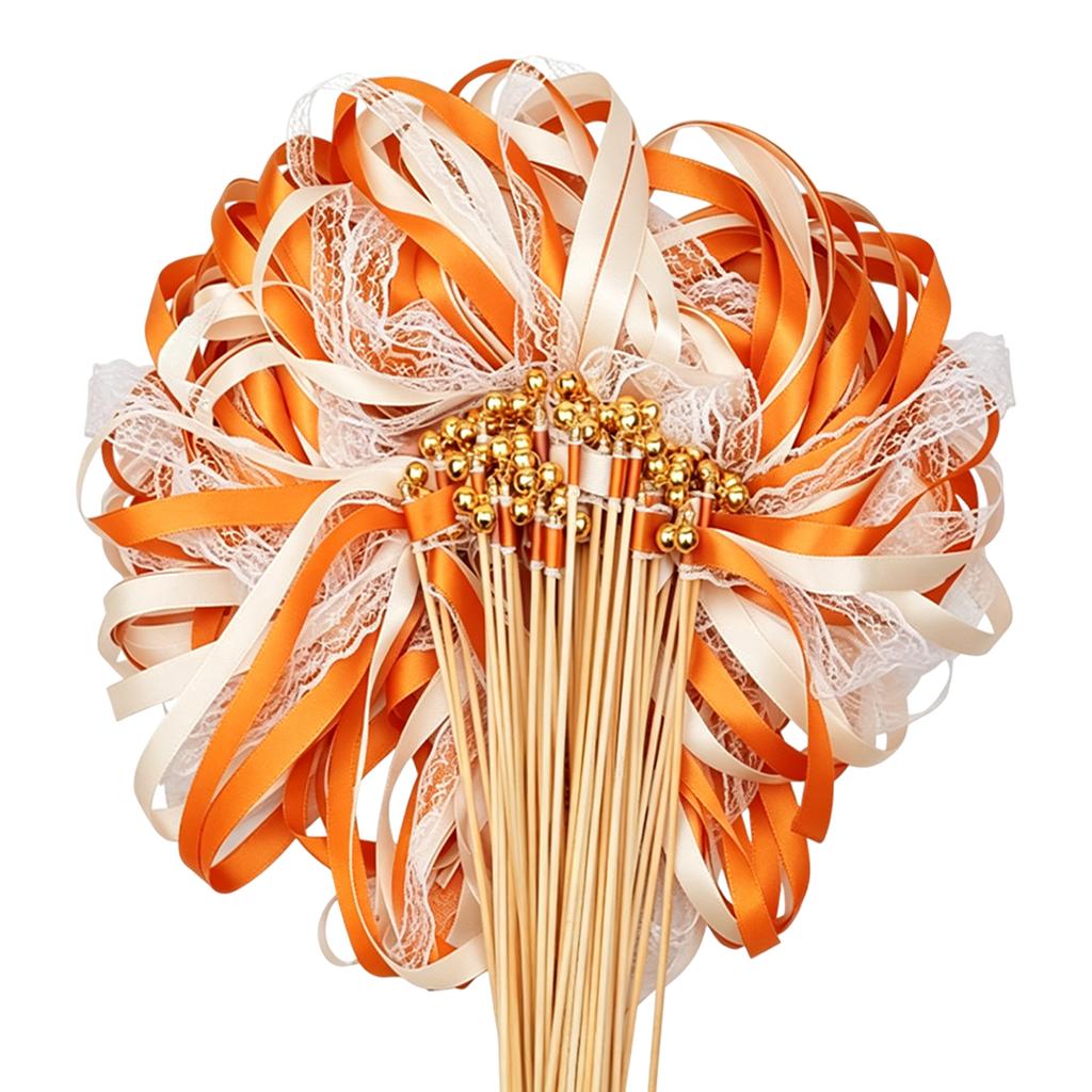 30pcs Wedding Sparklers for Send Off with Gold Bells and Lace Silk Party Event Holiday Celebration Gift