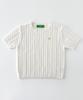 GOCORI Logo Cable Knit Top - Ivory Knit Short Sleeve