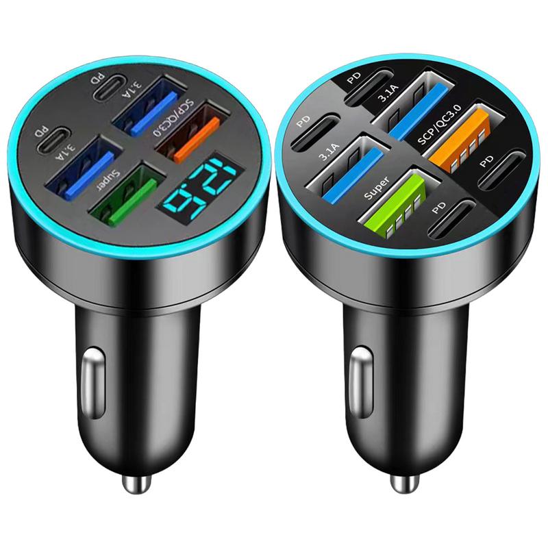 Powerful USB Adapter High-Speed Charging Car Charger 66W USB Phone Charger With Multi-Port Auto Interior Replacement Parts