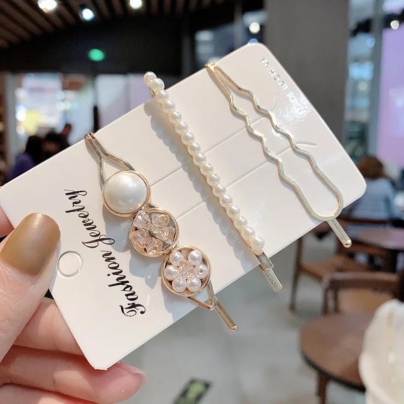 Korean Pearl Gravel Hairpin Set: Sweet Dongdaemun Style Headdress for Women