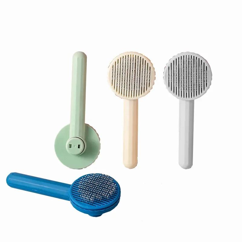 Pet Hair Removal Comb Cat Brush Self Cleaning Slicker Brush for Cats Dogs Hair Remover Scraper Pet Grooming Tool Cat Accessories