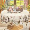 Rustic Easter Tablecloth Farmhouse Bunny Eggs Table Cover Easter Decorations for Home Kitchen Dining Spring Garden Tablecloth